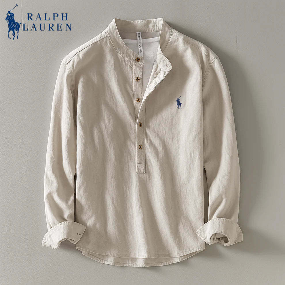 Ralph Lauren Linen Mandarin Shirt