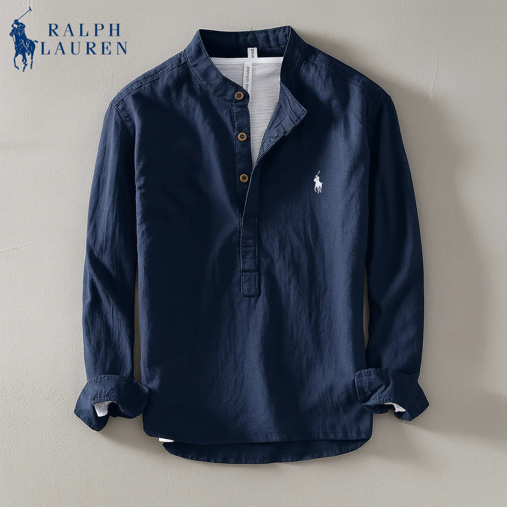 Ralph Lauren Linen Mandarin Shirt