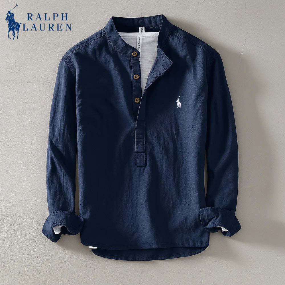 Ralph Lauren Linen Mandarin Shirt