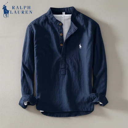 Ralph Lauren Linen Mandarin Shirt