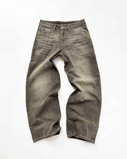 JAPANESE BAGGY DENIM (MOSS GREEN)