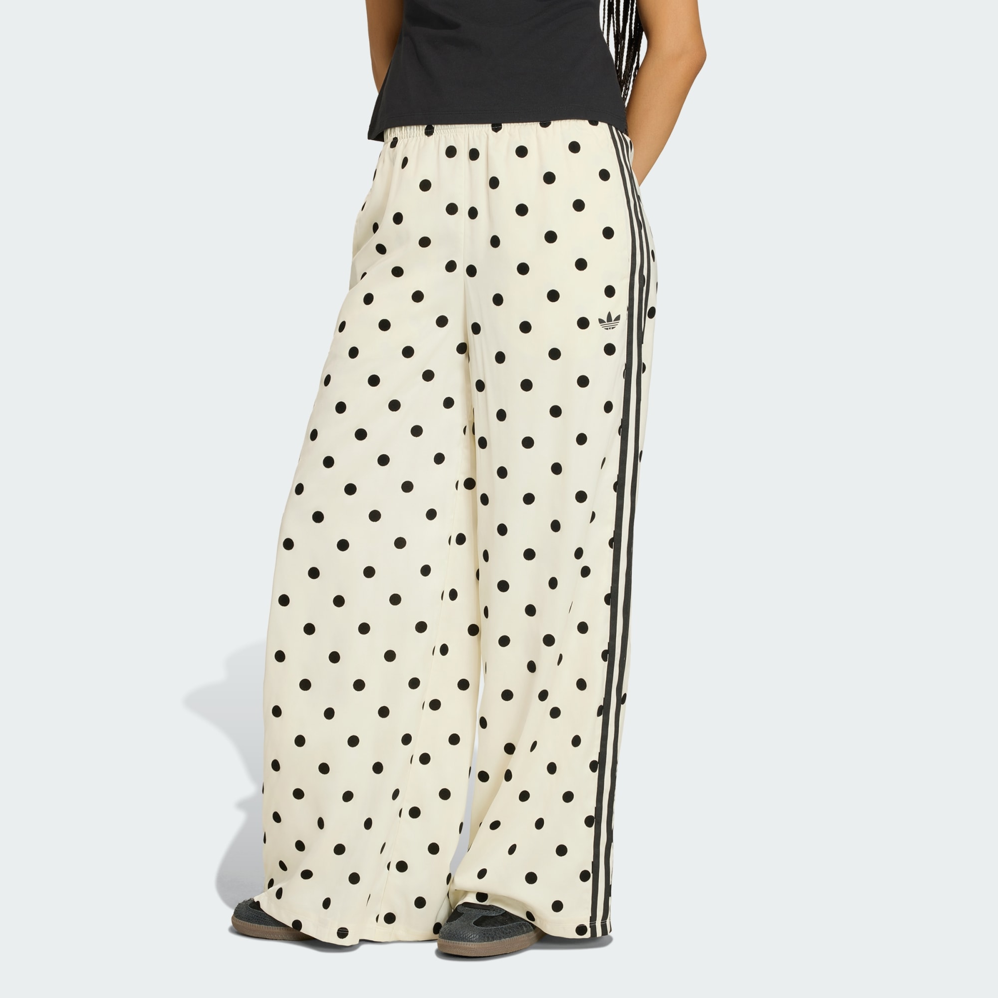 SATIN POLKA DOTS WIDE LEG PANT