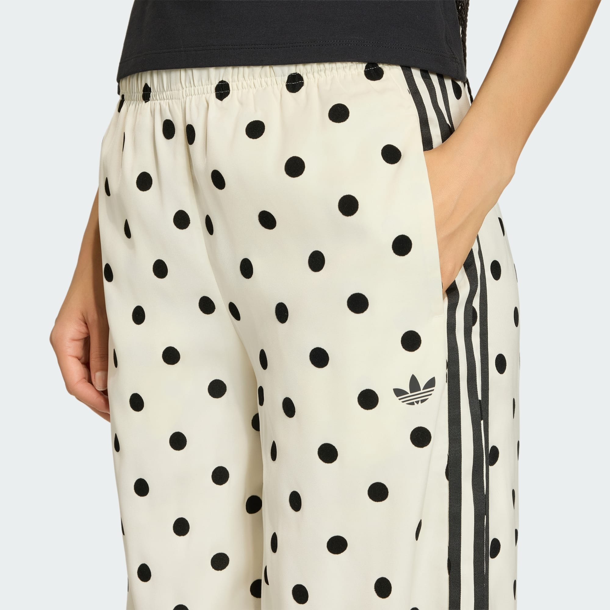 SATIN POLKA DOTS WIDE LEG PANT