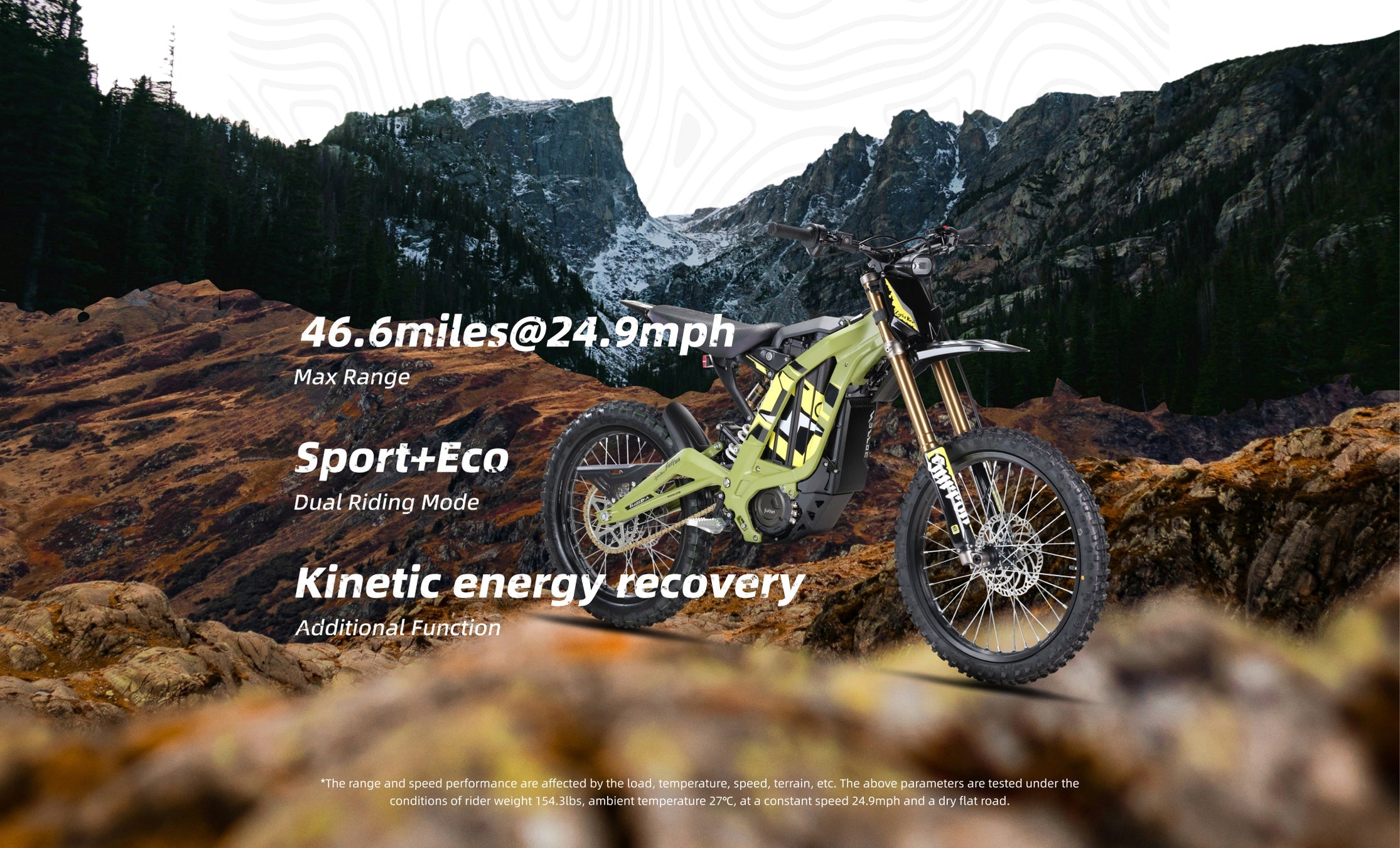 Surron Light Bee X range 46 miles off-road electric dirt bike mountain terrain riding performance e-bike