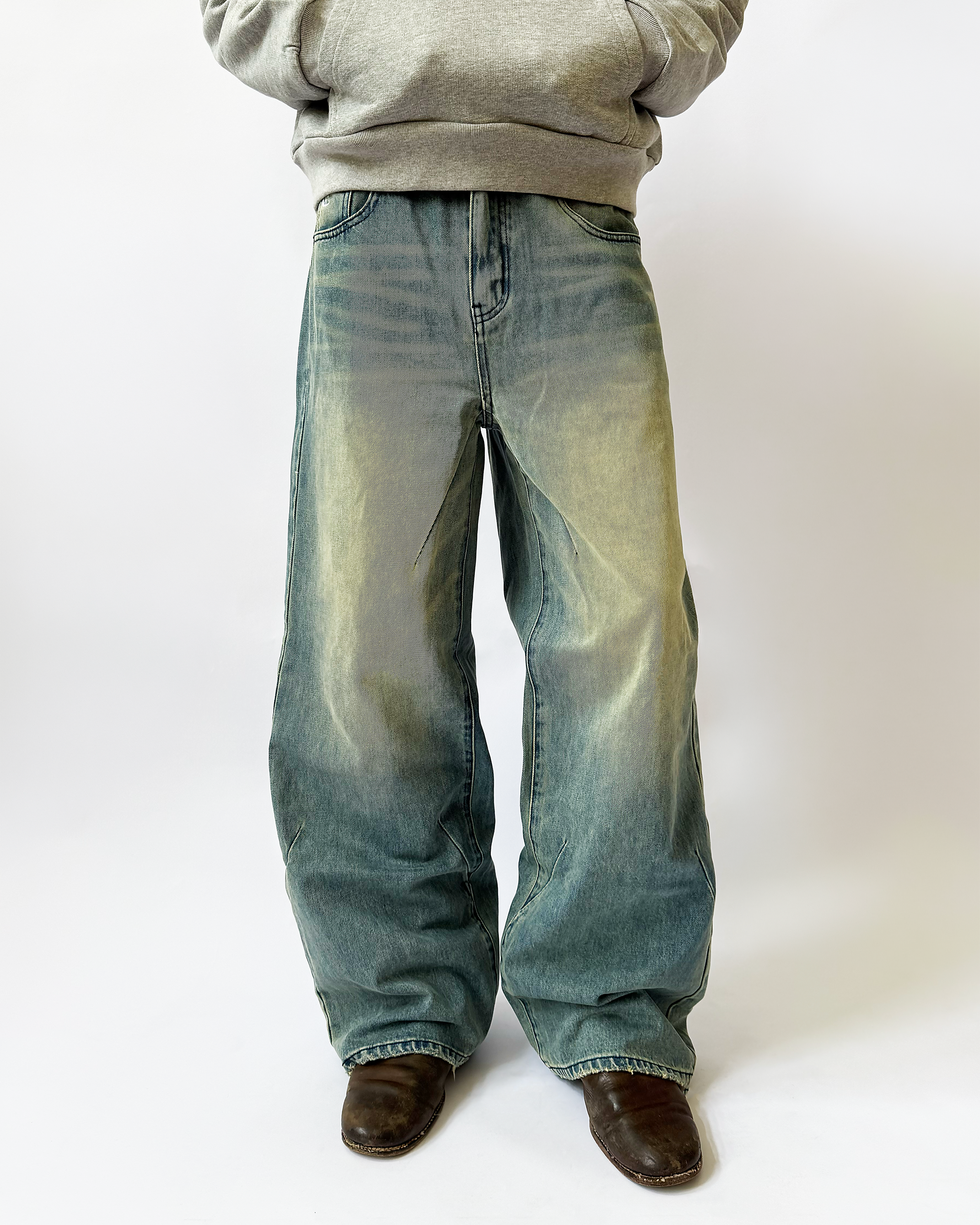 JAPANESE BAGGY DENIM (MOSS GREEN)