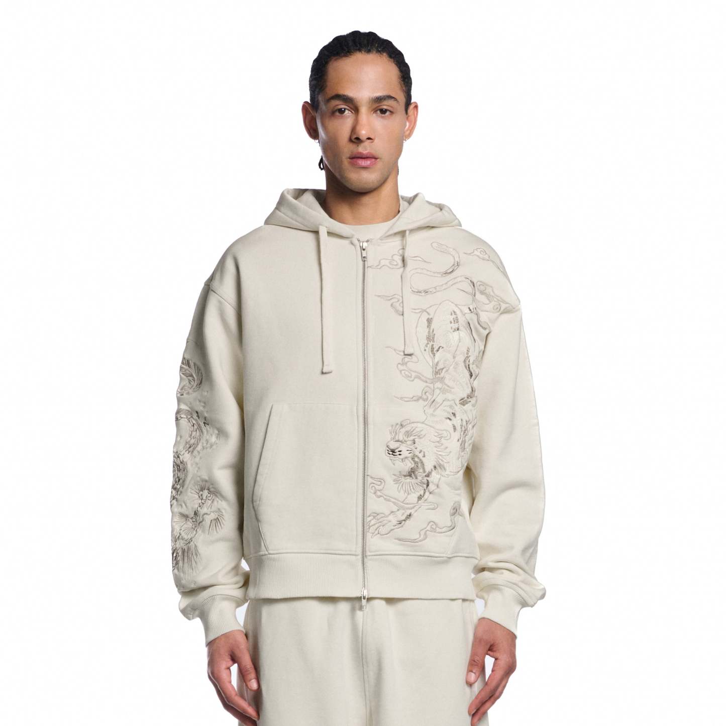 "yakuza v3" Zip Up off white