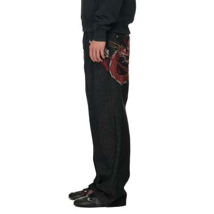 "yakuza" raw Denim black