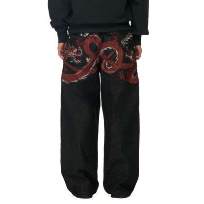 "yakuza" raw Denim black