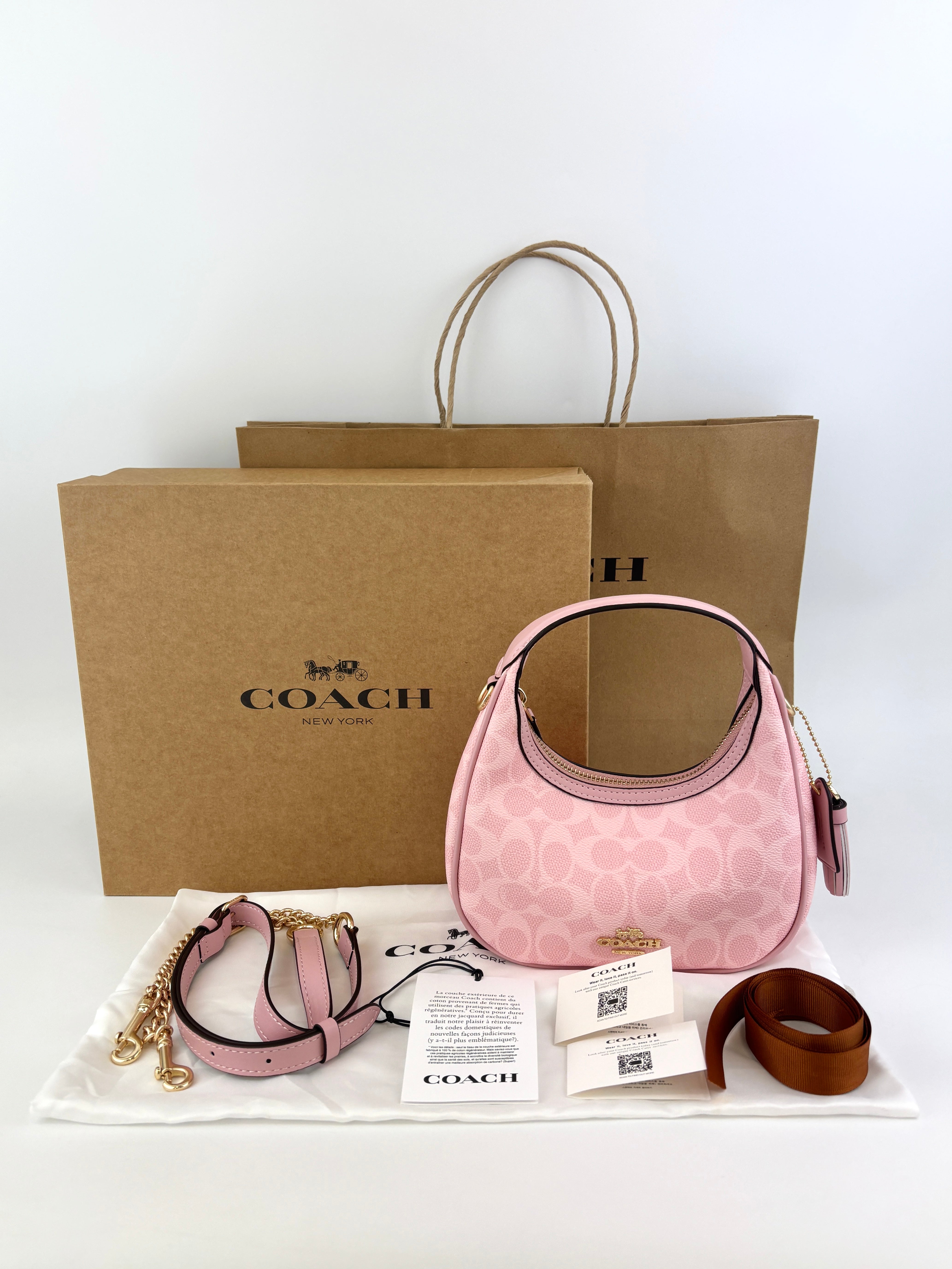 Pink Carmen Mini Crossbody Bag In Signature Canvas