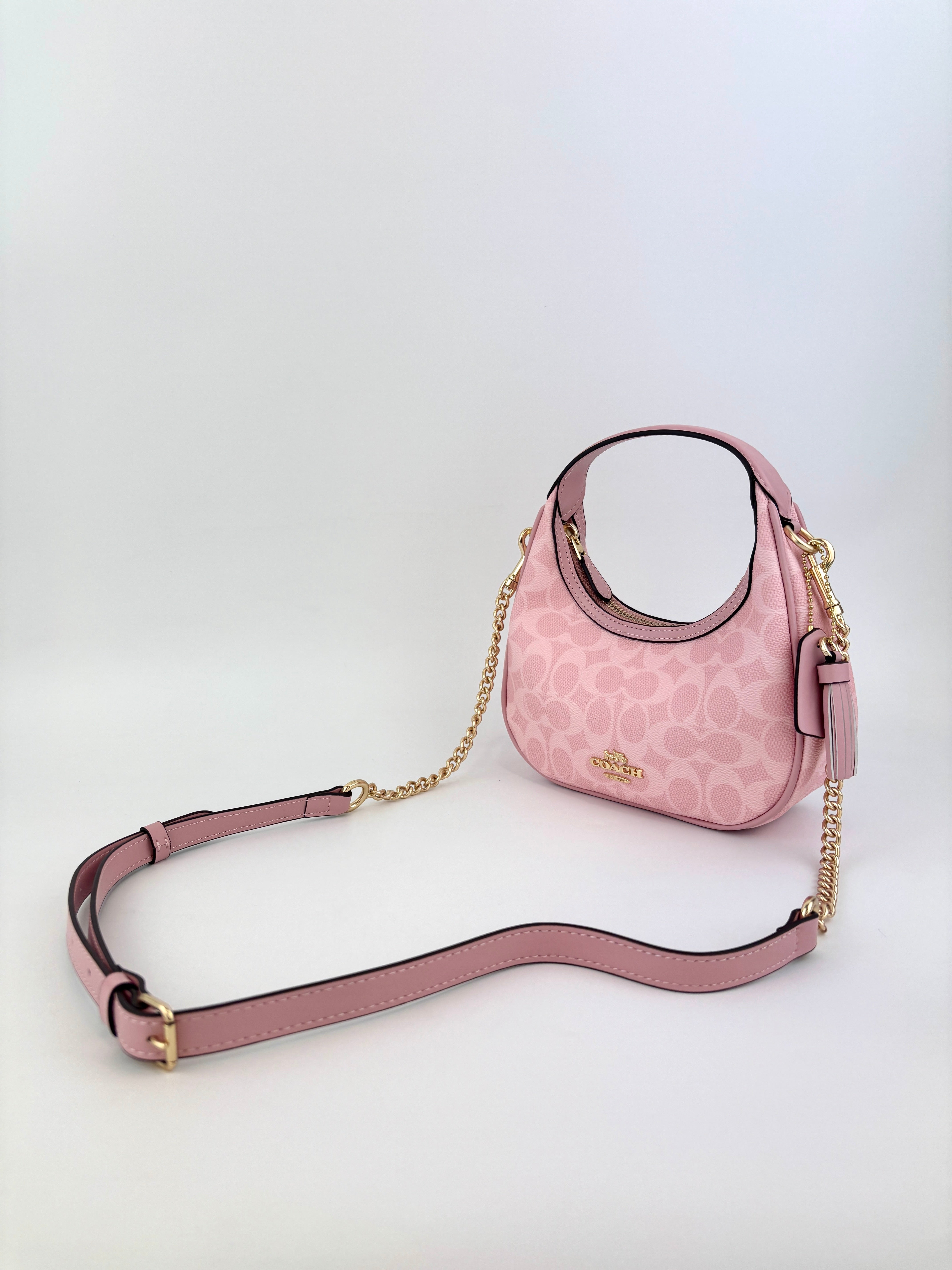 Pink Carmen Mini Crossbody Bag In Signature Canvas