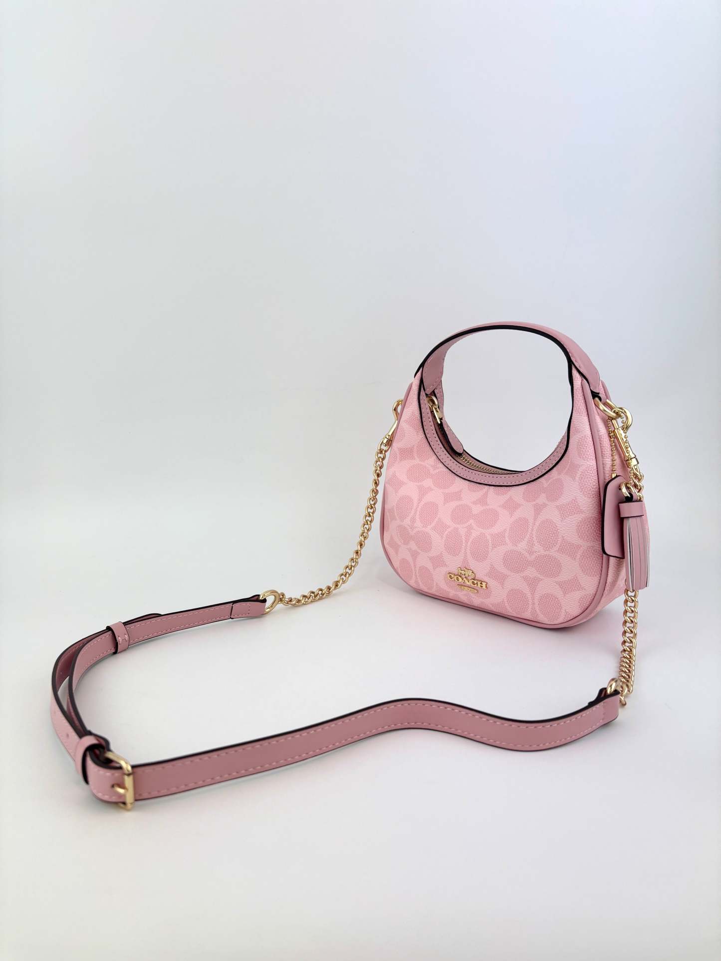 Pink Carmen Mini Crossbody Bag In Signature Canvas