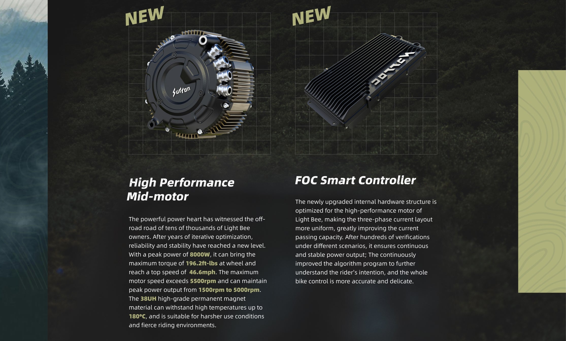 Surron Light Bee X motor and FOC controller 8000W high performance electric dirt bike power system
