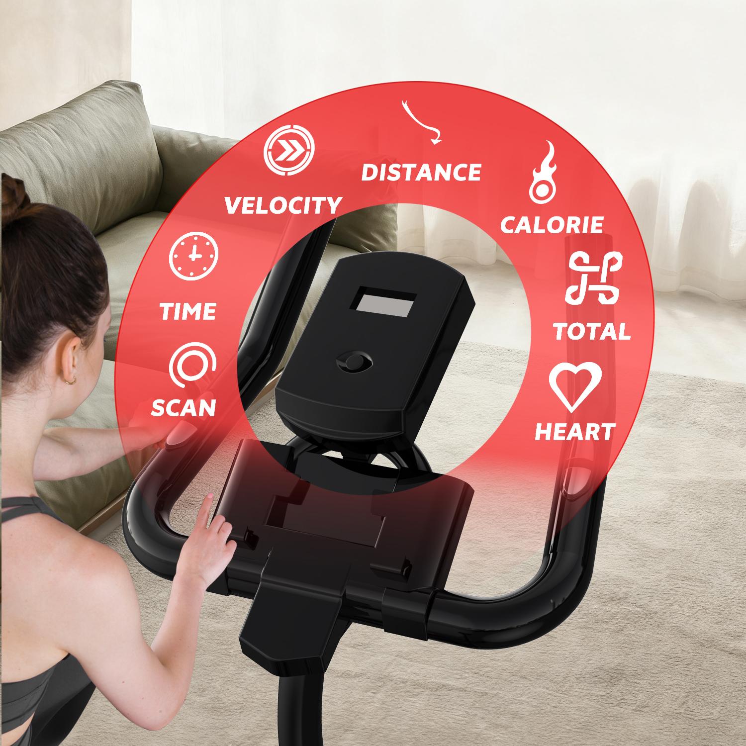 [New arrived] Exercise Bike 18LBS Flywheel ,Spinning bike 300 LBS Maximum load capacity,Stationary bike Cycle Adjustable Brake Button; Adjustable Handlebar Height; Adjustable Seat Height.