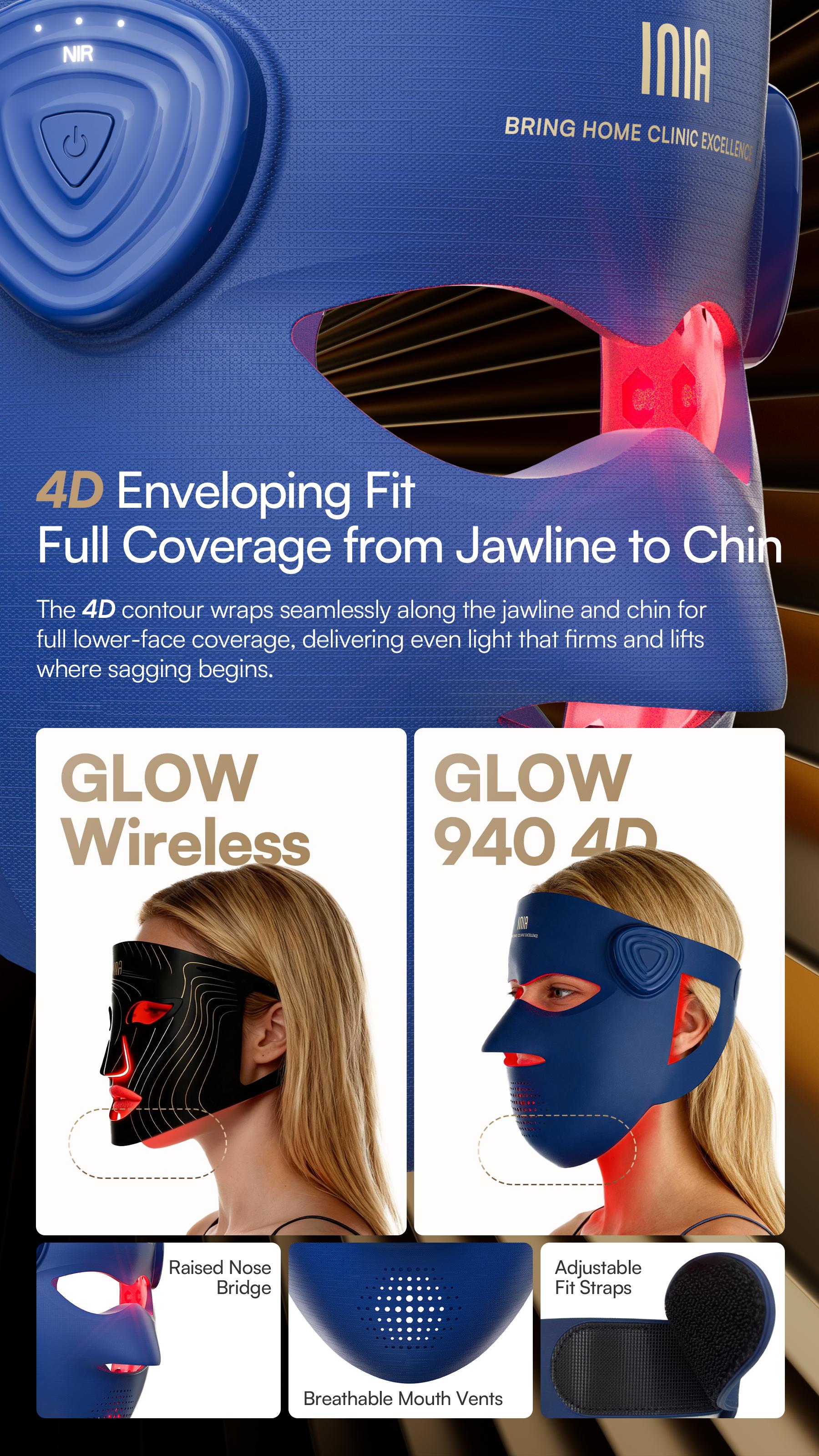 INIA GLOW 940nm 4D Face Mask & Neck Mask Bundle, Deep Dual NIR Repair (940+850nm), Cooling Therapy for Lift, Glow & Wrinkle Reduction, Face to Chest Anti-Aging,Mother's Day Special Gift INIA GLOW 940nm 4D Face Mask & Neck Mask Bundle, Deep Dual NIR Repair (940+850nm), Cooling Therapy for Lift, Glow & Wrinkle Reduction, Face to Chest Anti-Aging,Mother's Day Special Gift