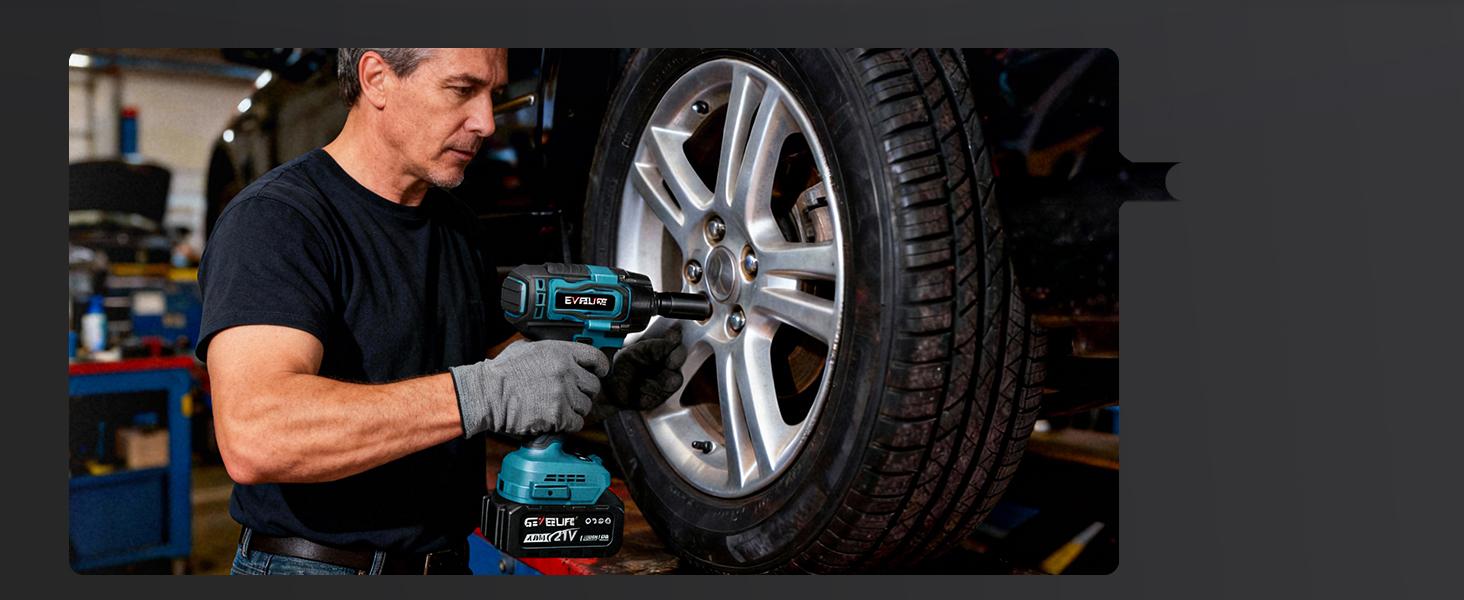 【summervibes】GEVEELIFE 750Nm 3 in 1 Brushless Impact Wrench 1/2" Cordless 3300RPM, 2×4.0Ah Batteries, 6 Sockets Car DIY Furniture Lawn Mower
