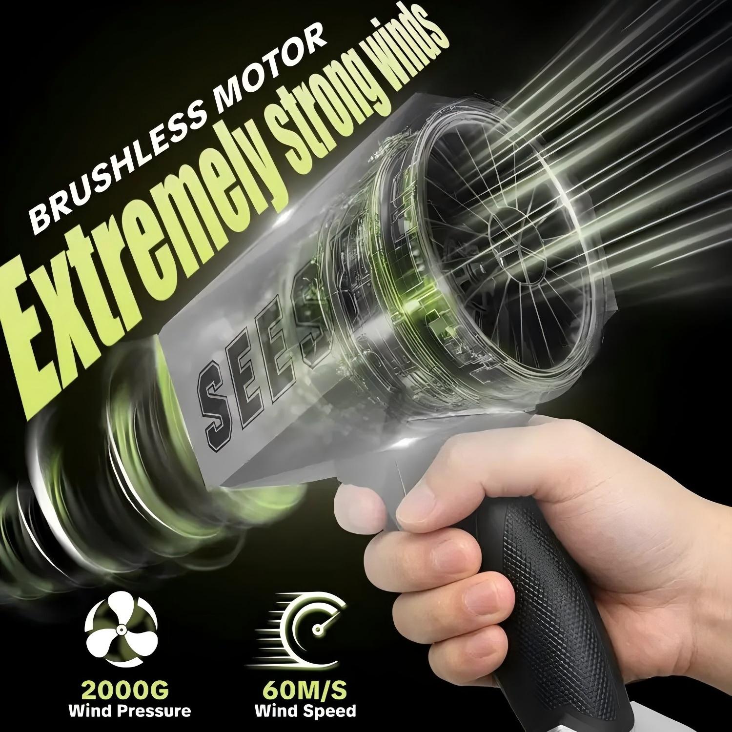 【FathersDayGift】SEESE 2000G Cyber Cordless Leaf Blower Violent TurboFan,120 MPH+,BrushlessPure Copper Motor Jet Fan With Battery,CordlessTurbo Super Power Air Duster, Car Drying after Wash, SnowRemoval fathersdaygift 【FathersDayGift】SEESE 2000G Cyber Cordless Leaf Blower Violent TurboFan,120 MPH+,BrushlessPure Copper Motor Jet Fan With Battery,CordlessTurbo Super Power Air Duster, Car Drying after Wash, SnowRemoval fathersdaygift