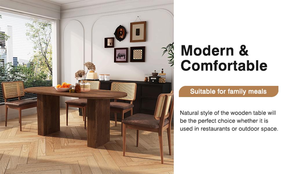Giratree 70.8 Inch Kitchen Dining Table for 6-8 People, Oval Kitchen Table with Wood Strip Base, Modern Farmhouse Large Round Dining Room Tables for Kitchen Living Room Giratree 70.8 Inch Kitchen Dining Table for 6-8 People, Oval Kitchen Table with Wood Strip Base, Modern Farmhouse Large Round Dining Room Tables for Kitchen Living Room