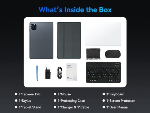 【Mothersdaygift】Android 16 Tablet Bundle 11 Inch, 24GB(8+16) RAM 128GB ROM(2TB TF), 8000mAh, T7250 Octa Core CPU+13MP Camera/Gemini AI/5G Wi-Fi+BT5.0/Face ID/Widevine L1, 8 in 1 Tablets with Keyboard Mouse Stylus