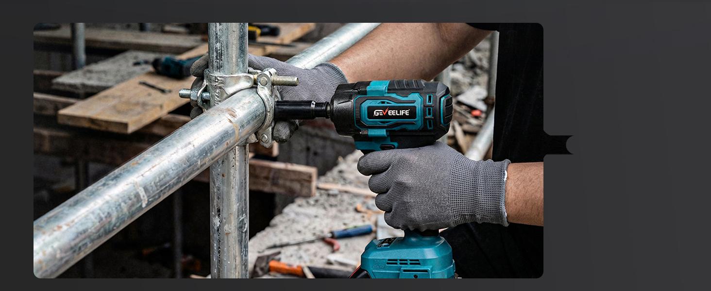 【summervibes】GEVEELIFE 750Nm 3 in 1 Brushless Impact Wrench 1/2" Cordless 3300RPM, 2×4.0Ah Batteries, 6 Sockets Car DIY Furniture Lawn Mower