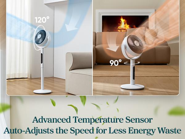 LEVOIT Corebreeze R432 Standing Oscillating Circulator Fan for Home - 9-Speed DC Motor, 908CFM Airflow, 82ft Range, 20dB Silent Operation, Remote, Sensor Timer, Pedestal & Tabletop Modes, Portable, Personal Cooling (Memorial Day Deal), Personal Cooling Fa