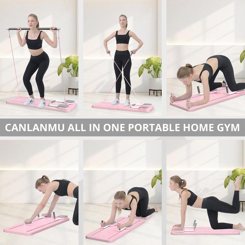 Tabla de Pilates - Set de Reformer de Pilates, Tabla de Pilates Reformer Plegable Multiusos para el Hogar, Tabla de Pilates Deslizante 5 en 1