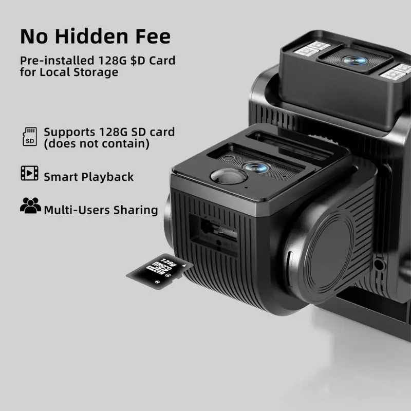 Cámara de seguridad WiFi Seckun Solar CCTV con foco, imagen nítida HD 1080P, PLR, detección de movimiento, visión nocturna a color, resistente al agua, color negro. Cámara de seguridad inalámbrica con doble lente, sin puntos ciegos, seguimiento automático