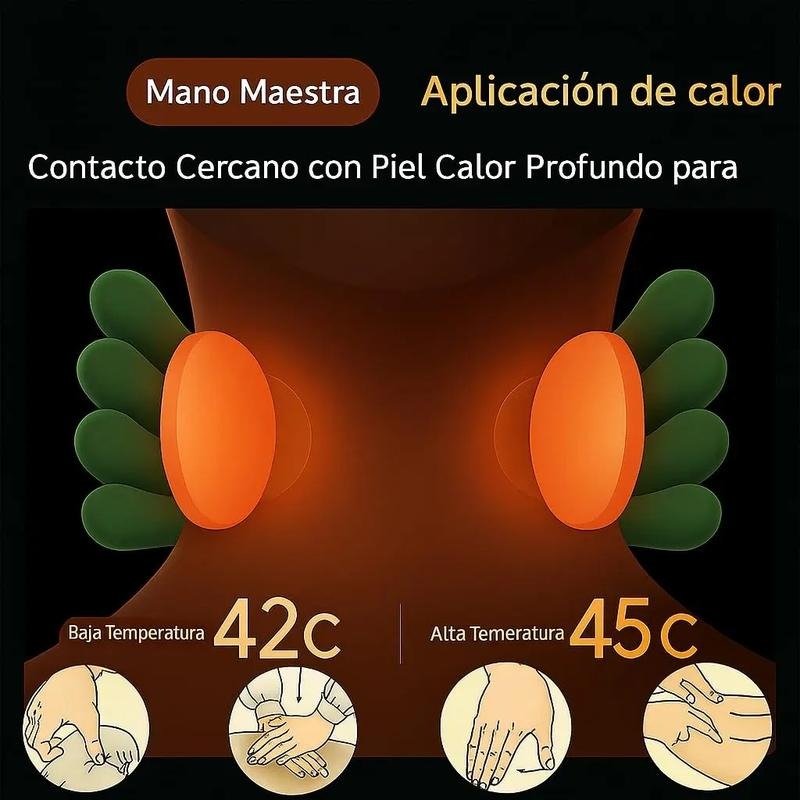 Masajeador de cuello con dedos, masajeador de cuello calentado con manos, masajeador de cuello y hombros ajustable, masaje de amasamiento profundo 4D que simula la palma real, masajeador de relajación muscular, regalo de cumpleaños para mujeres y hombres.