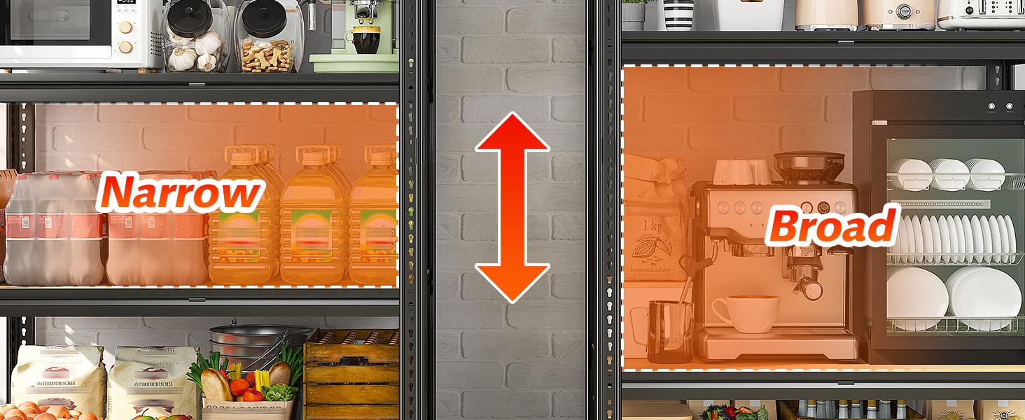 Raybee 2-Pack 4-Tier Heavyduty Garage Shelving Units Metal Shelves Storage Height Adjustable Utility Racks for Warehouse Organizing Pantry Kitchen Basement Shelf Organiser 35.5"Wide 12" Deep 60" High Twin Size 71" Wide #SummerVibes #TikTokShopStockUp