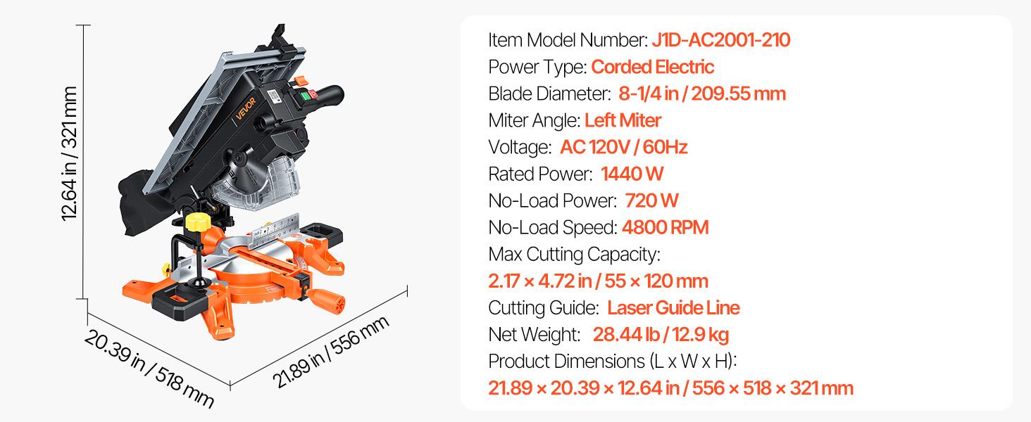 【DealsForYouDays】VEVOR 8-1/4 in 2-in-1 Sliding Miter Saw & Table Saw, Wood Cutter with Precision Laser Alignment, Adjustable Angles, 4800 RPM, Splash Guard for Cutting Wood, Metals, Laminates,father'sdaygifts 【DealsForYouDays】VEVOR 8-1/4 in 2-in-1 Sliding Miter Saw & Table Saw, Wood Cutter with Precision Laser Alignment, Adjustable Angles, 4800 RPM, Splash Guard for Cutting Wood, Metals, Laminates,father'sdaygifts