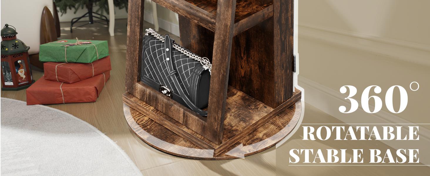 Summervibes LHBCRAFT 360° Swivel Jewelry Cabinet with LED Light, mirror cabinet, jewelry armoire, Mirror with Storage, Standing Jewelry Armoire Organizer gift idea Summervibes LHBCRAFT 360° Swivel Jewelry Cabinet with LED Light, mirror cabinet, jewelry armoire, Mirror with Storage, Standing Jewelry Armoire Organizer gift idea