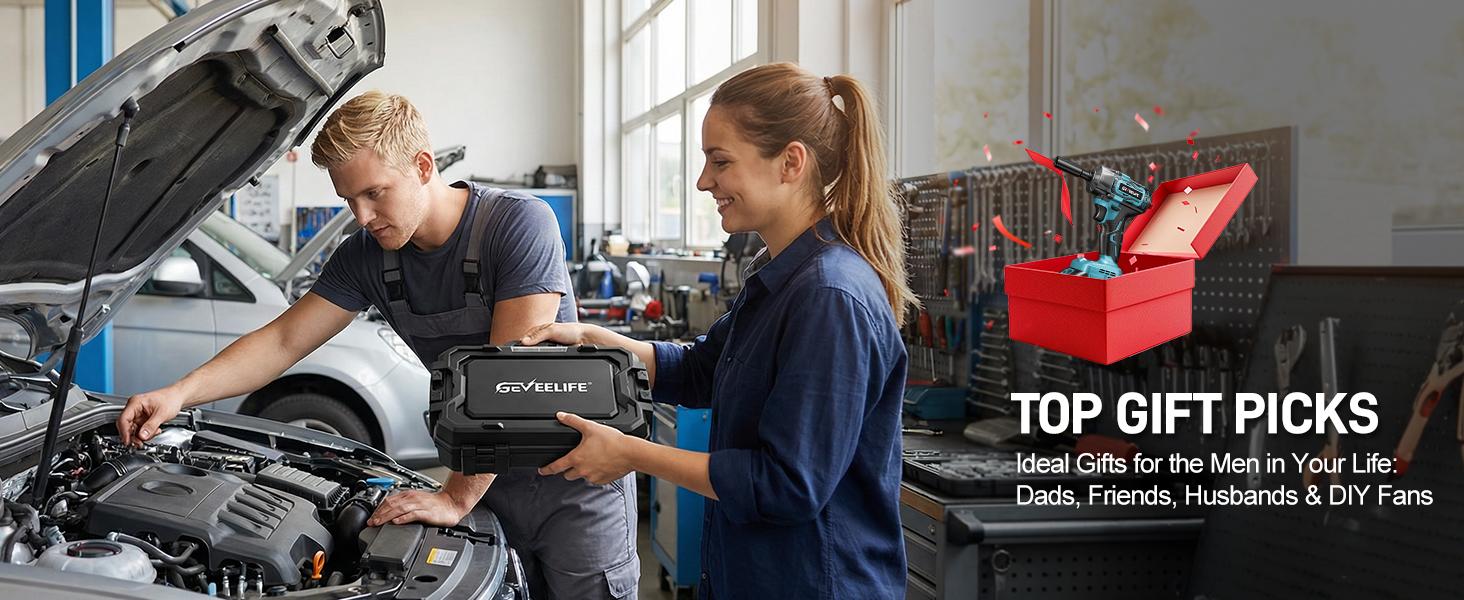 【summervibes】GEVEELIFE 750Nm 3 in 1 Brushless Impact Wrench 1/2" Cordless 3300RPM, 2×4.0Ah Batteries, 6 Sockets Car DIY Furniture Lawn Mower