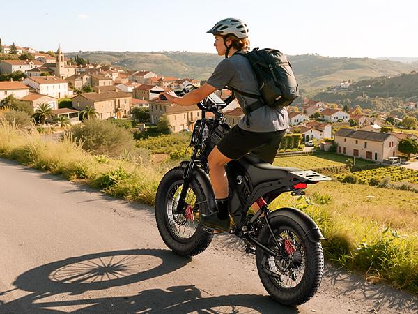 YOULON Electric Bike for Adults 1500W Peak 20" Fat Tire All-Terrain E-Bike 30 MPH Electric Dirt Bike for Road Sand Mountain Snow - 48V 20 AH Battery Powered Electric Motorcycle, Full Suspension E Bike summerwins