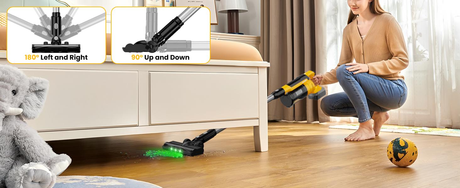 【Father's Day Gifts】 350W Cordless Vacuum Cleaner for Milwaukee M18 Battery/for Dewalt 20v Battery/ for Makita 18V Battery, 35kPa Brushless Lightweight Stick Vacuum with 3 Mode Suction, 6 in 1 Stick Vacuum Cleaner with HEPA TOr Floor, Carpet, Car 【Father's Day Gifts】 350W Cordless Vacuum Cleaner for Milwaukee M18 Battery/for Dewalt 20v Battery/ for Makita 18V Battery, 35kPa Brushless Lightweight Stick Vacuum with 3 Mode Suction, 6 in 1 Stick Vacuum Cleaner with HEPA TOr Floor, Carpet, Car