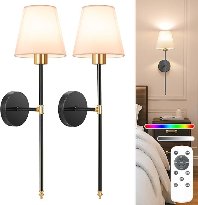 Wireless Battery-Powered Wall Lamps in /, Remote Control Bedroom Lights, Rechargeable Multi-Color Bulbs for Living Room & Hallway #TOP PICKS