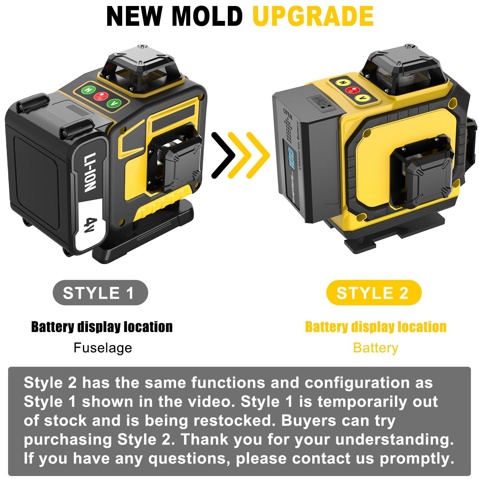 【MothersDayGift】16 Lines Laser Level,  4x360&deg; Green Laser Level With 2pcs Rechargeable Lithium Batteries/ Wall Mount For HOME And Outdoor Building Renovation Work
