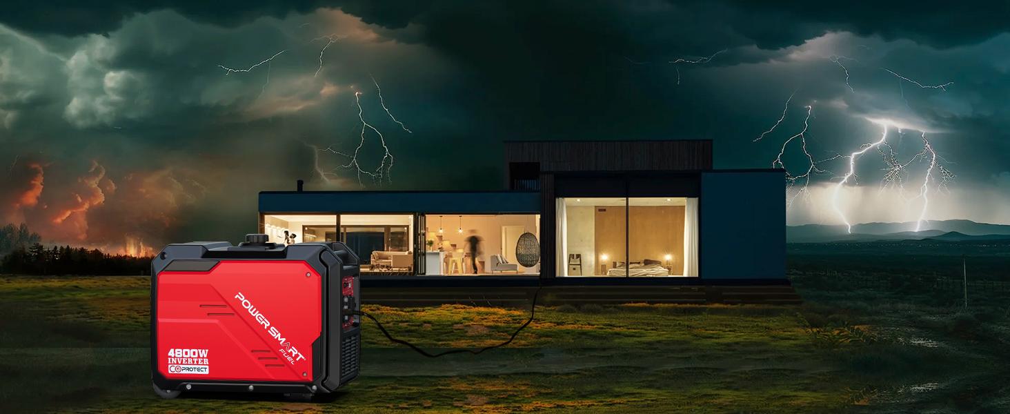 (Thunderstorms Ready)PowerSmart Electric Start 4800-5000 Watt Portable Inverter Generator with Wheels Handle Kit,Hurricane season,Heavy Duty Motor,CO Protect,Quiet,30 Amp for RV-Ready,Summervibes (DH5050E PS5046CE HB5046C) (Thunderstorms Ready)PowerSmart Electric Start 4800-5000 Watt Portable Inverter Generator with Wheels Handle Kit,Hurricane season,Heavy Duty Motor,CO Protect,Quiet,30 Amp for RV-Ready,Summervibes (DH5050E PS5046CE HB5046C)