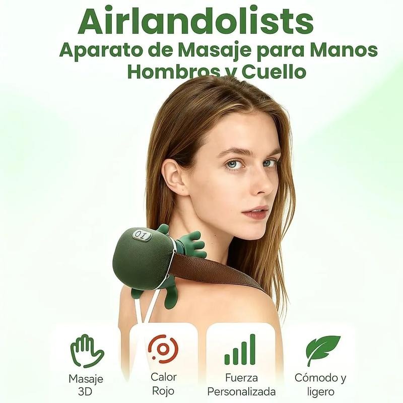 Masajeador de cuello con dedos, masajeador de cuello calentado con manos, masajeador de cuello y hombros ajustable, masaje de amasamiento profundo 4D que simula la palma real, masajeador de relajación muscular, regalo de cumpleaños para mujeres y hombres.
