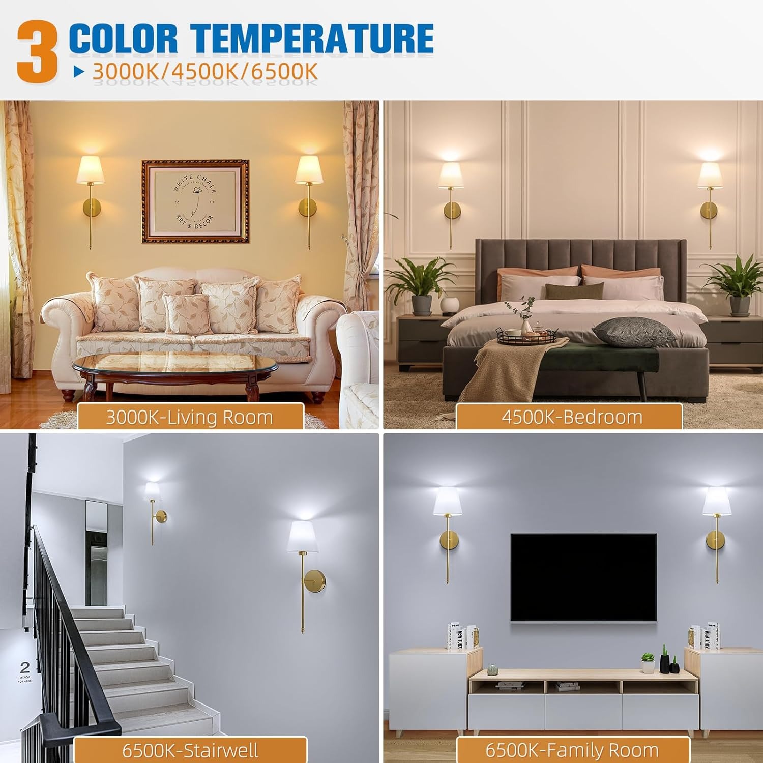 Wireless Battery-Powered Wall Lamps in /, Remote Control Bedroom Lights, Rechargeable Multi-Color Bulbs for Living Room & Hallway #TOP PICKS