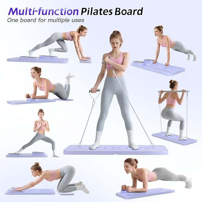 Tabla de Pilates - Set de Reformer de Pilates, Tabla de Pilates Reformer Plegable Multiusos para el Hogar, Tabla de Pilates Deslizante 5 en 1
