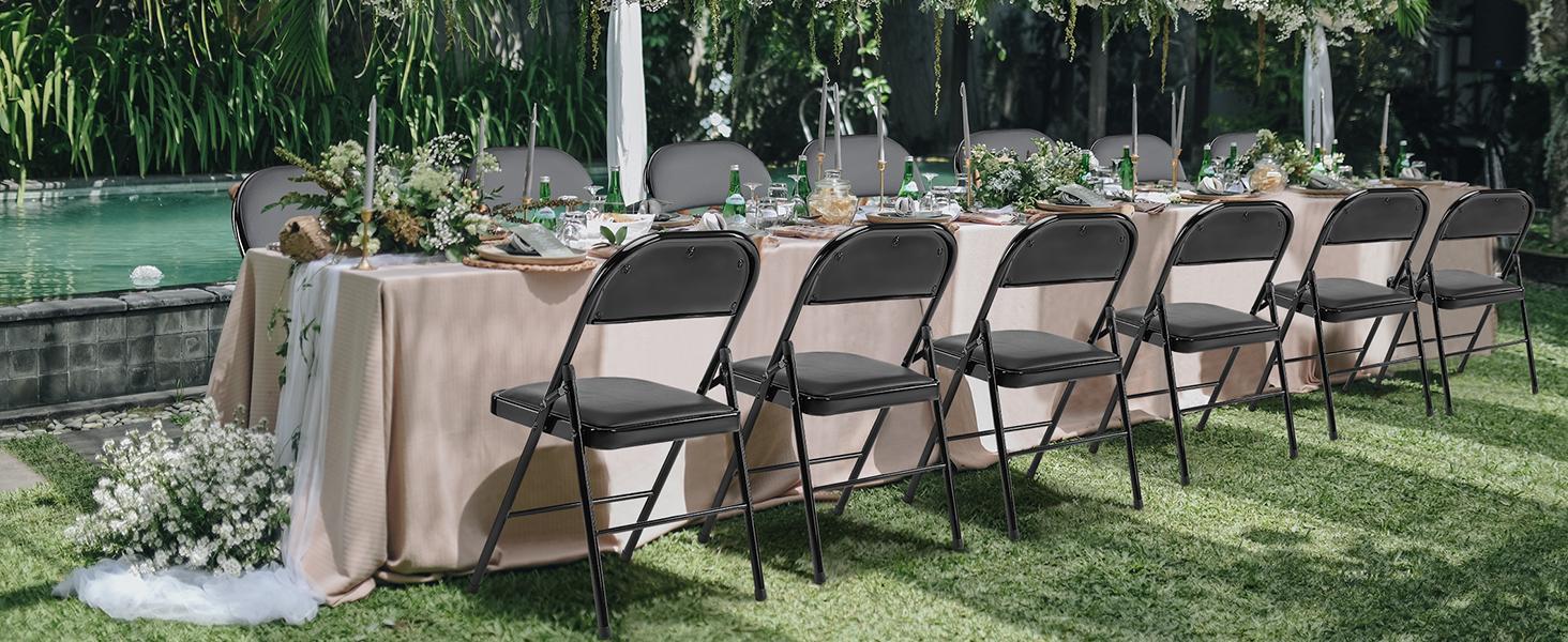 【Value Pack】Leather-Padded Folding Chair, Sturdy Metal Frame, Versatile Seating for Indoor & Outdoor Use 【Value Pack】Leather-Padded Folding Chair, Sturdy Metal Frame, Versatile Seating for Indoor & Outdoor Use