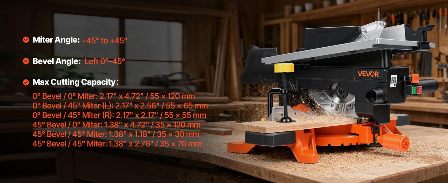 【DealsForYouDays】VEVOR 8-1/4 in 2-in-1 Sliding Miter Saw & Table Saw, Wood Cutter with Precision Laser Alignment, Adjustable Angles, 4800 RPM, Splash Guard for Cutting Wood, Metals, Laminates,father'sdaygifts 【DealsForYouDays】VEVOR 8-1/4 in 2-in-1 Sliding Miter Saw & Table Saw, Wood Cutter with Precision Laser Alignment, Adjustable Angles, 4800 RPM, Splash Guard for Cutting Wood, Metals, Laminates,father'sdaygifts