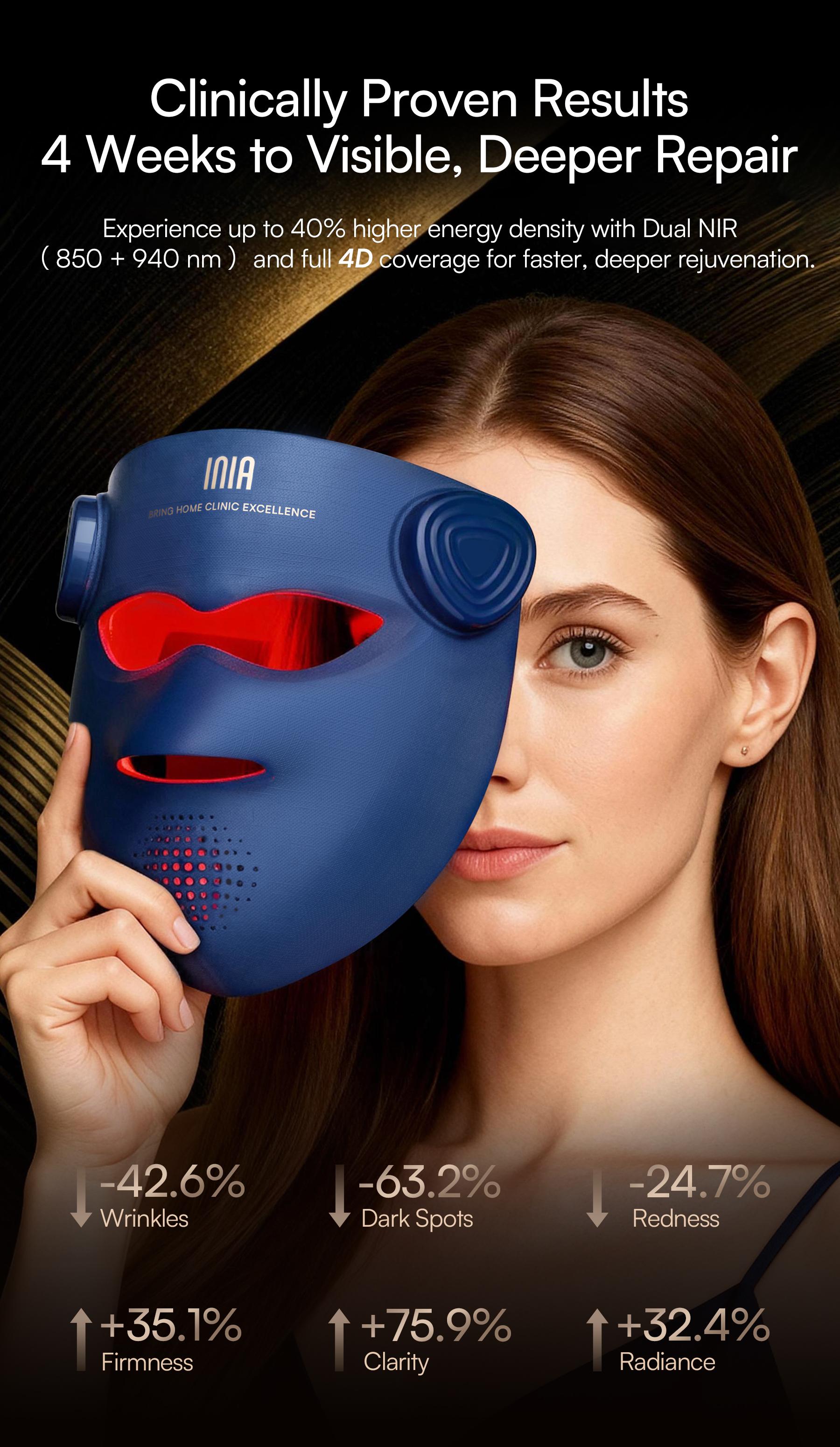 INIA GLOW 940nm 4D Face Mask & Neck Mask Bundle, Deep Dual NIR Repair (940+850nm), Cooling Therapy for Lift, Glow & Wrinkle Reduction, Face to Chest Anti-Aging,Mother's Day Special Gift INIA GLOW 940nm 4D Face Mask & Neck Mask Bundle, Deep Dual NIR Repair (940+850nm), Cooling Therapy for Lift, Glow & Wrinkle Reduction, Face to Chest Anti-Aging,Mother's Day Special Gift