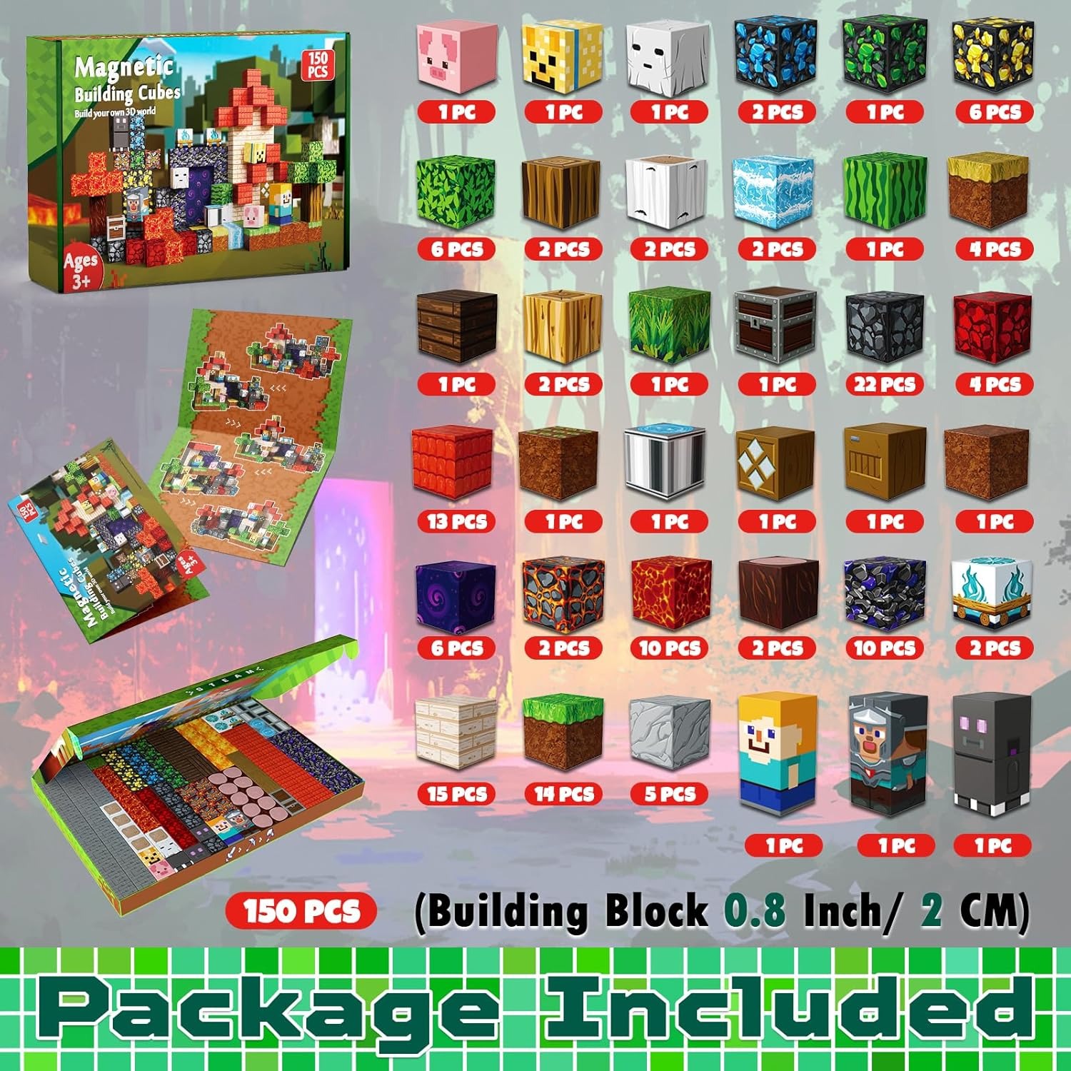 Set de 200 piezas de Bloques de Construcción Magnéticos para Niños de 3 a 8 años, Juguete Educativo STEM Montessori, Juego Sensorial y Regalo de Aprendizaje