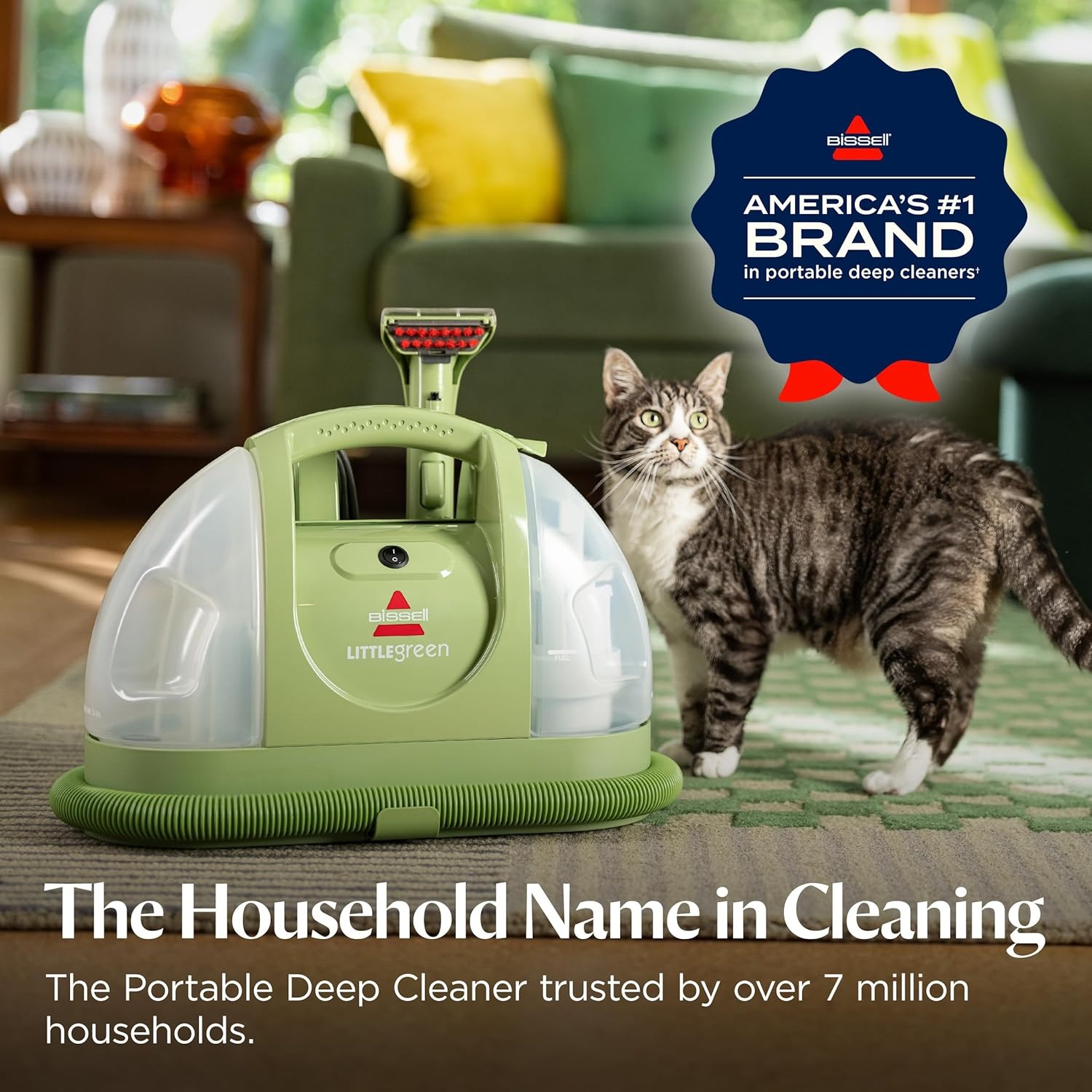 Bissell Little Green, Limpiador de alfombra y tapicería portátil multiusos, con herramientas especializadas