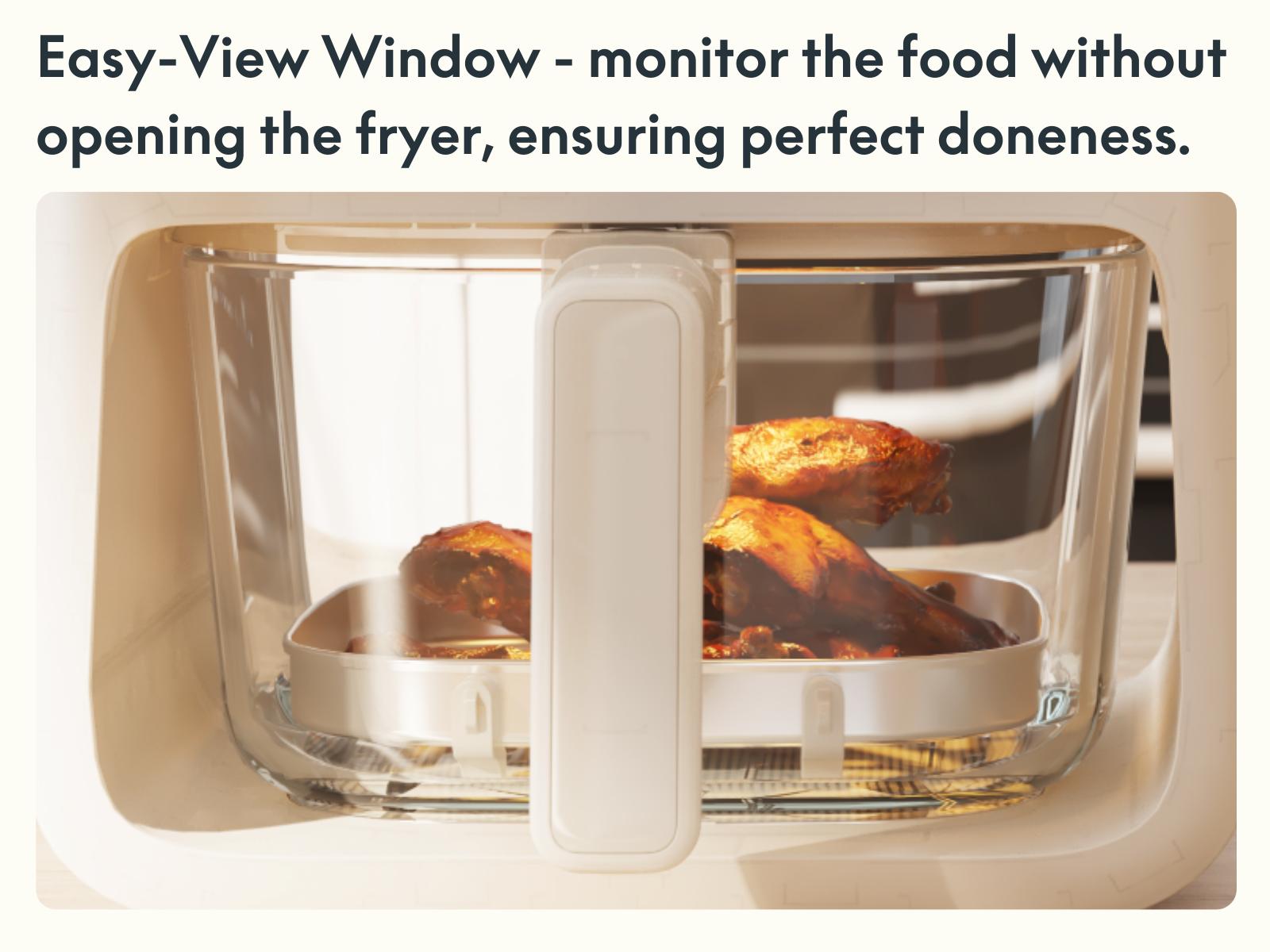 Sweet Dining 4.2QT Non-Toxic Glass Air Fryer - 5mm Tempered Glass, 400°F Air Crisp Tech, Dishwasher Safe, Multifunctional Cooker, Ivory Kitchen Appliances Sweet Dining 4.2QT Non-Toxic Glass Air Fryer - 5mm Tempered Glass, 400°F Air Crisp Tech, Dishwasher Safe, Multifunctional Cooker, Ivory Kitchen Appliances