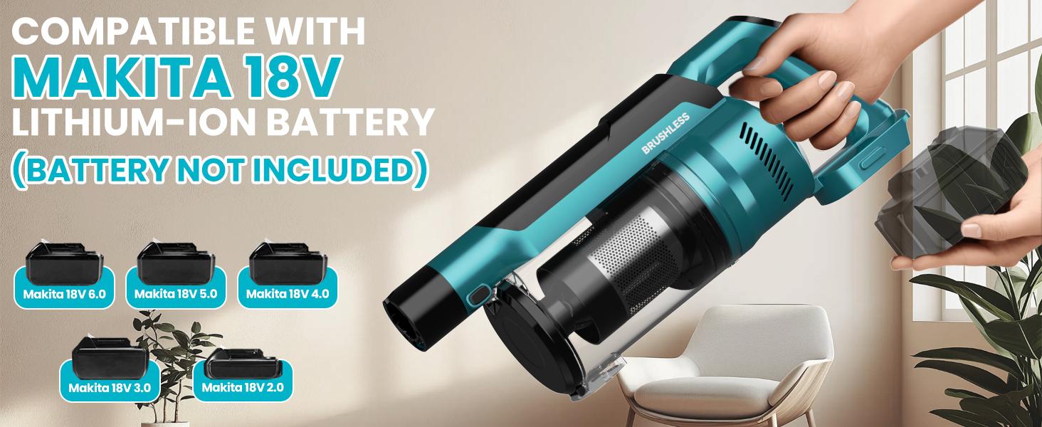 【Father's Day Gifts】 350W Cordless Vacuum Cleaner for Milwaukee M18 Battery/for Dewalt 20v Battery/ for Makita 18V Battery, 35kPa Brushless Lightweight Stick Vacuum with 3 Mode Suction, 6 in 1 Stick Vacuum Cleaner with HEPA TOr Floor, Carpet, Car 【Father's Day Gifts】 350W Cordless Vacuum Cleaner for Milwaukee M18 Battery/for Dewalt 20v Battery/ for Makita 18V Battery, 35kPa Brushless Lightweight Stick Vacuum with 3 Mode Suction, 6 in 1 Stick Vacuum Cleaner with HEPA TOr Floor, Carpet, Car