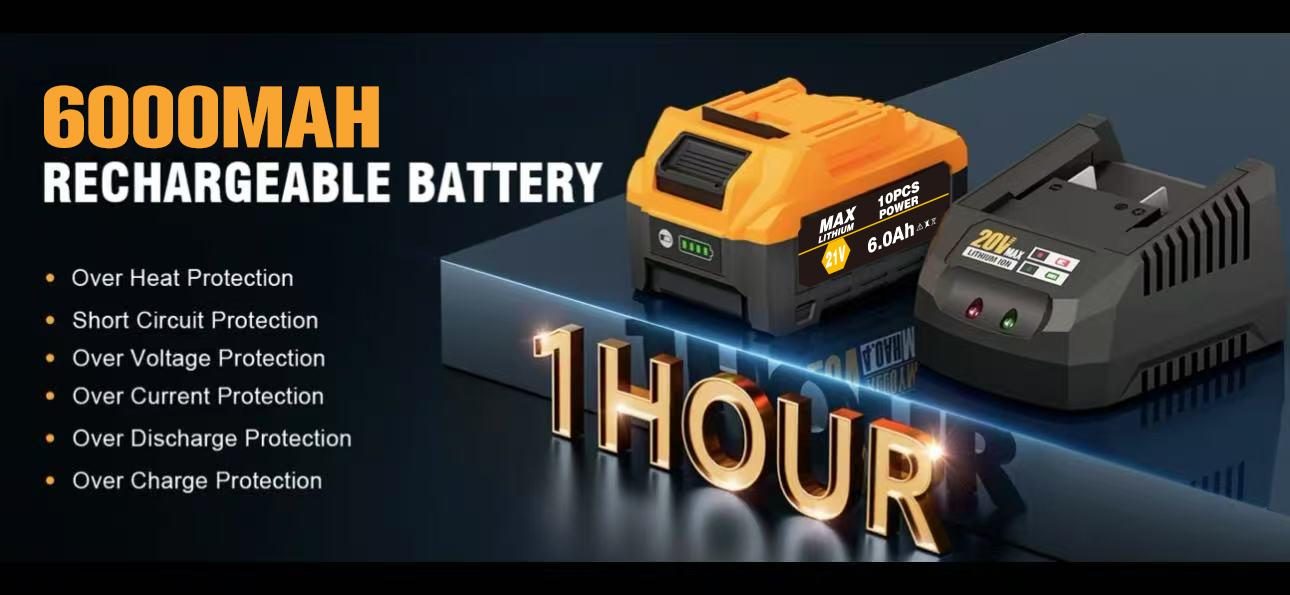 ToolerAngel 1/2-Inch Cordless Impact Wrench, 1000 Nm (737 ft-lbs) High-Torque Wrench, 20V 2000 RPM Brushless Motor, 2x 6.0Ah Lithium-Ion Batteries, Charger & 6 Sockets, Brushless Power Wrench, Mechanic Tool ToolerAngel 1/2-Inch Cordless Impact Wrench, 1000 Nm (737 ft-lbs) High-Torque Wrench, 20V 2000 RPM Brushless Motor, 2x 6.0Ah Lithium-Ion Batteries, Charger & 6 Sockets, Brushless Power Wrench, Mechanic Tool