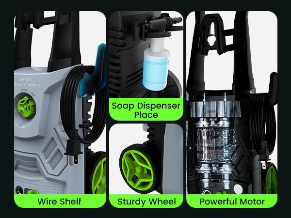 1600W 2.6 GPM 2600PSI Electric Pressure Washer with Foam Cannon for Cleaning Cars , Driveways, Decks, Fences, Patios & Outdoor Cleaning, 3 Wand Lengths Portable Pressure Cleaner dealforyourday 1600W 2.6 GPM 2600PSI Electric Pressure Washer with Foam Cannon for Cleaning Cars , Driveways, Decks, Fences, Patios & Outdoor Cleaning, 3 Wand Lengths Portable Pressure Cleaner dealforyourday