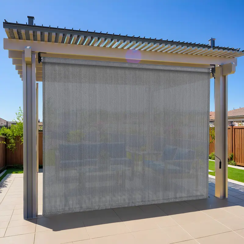 TLGREEN HDPE Outdoor Roller Shade - 1pc Patio Pergola Shade Cloth with Aluminum Tube & Cordless Wand Operation, Perfect for Sun Shade Design，Adjustable  Canopy, mothers day gifts ideas