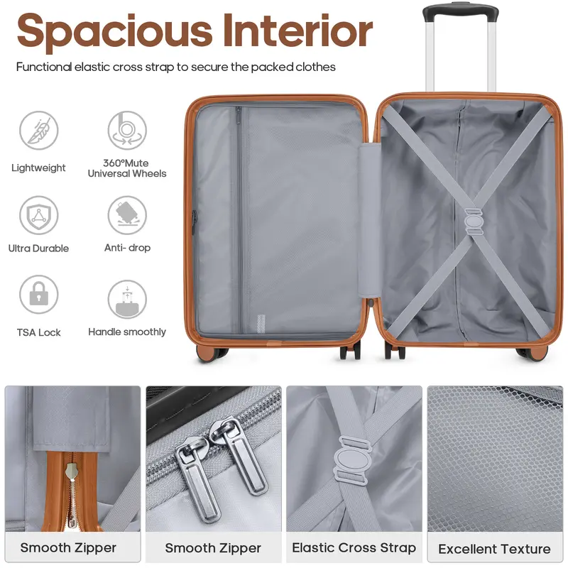 Juego de maletas rígidas de 3 piezas Miusse&UKEIN, maletas de 71 cm con ruedas giratorias QuietGlide, cerradura TSA, sistema de organización Maxpac, equipaje de mano duradero y elegante.